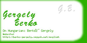 gergely berko business card